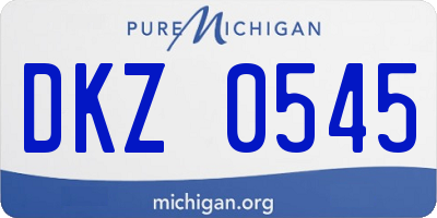MI license plate DKZ0545