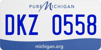 MI license plate DKZ0558