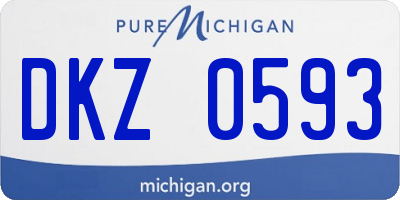 MI license plate DKZ0593