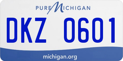 MI license plate DKZ0601