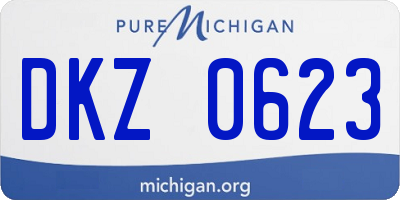 MI license plate DKZ0623