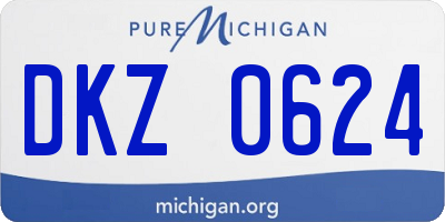 MI license plate DKZ0624