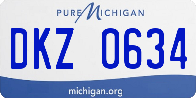 MI license plate DKZ0634