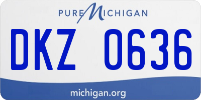 MI license plate DKZ0636