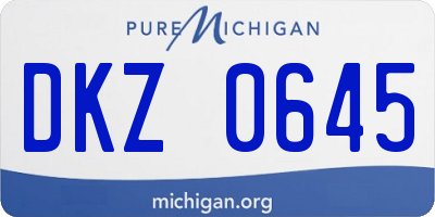 MI license plate DKZ0645