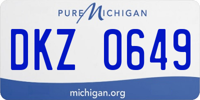 MI license plate DKZ0649