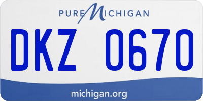 MI license plate DKZ0670