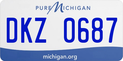 MI license plate DKZ0687