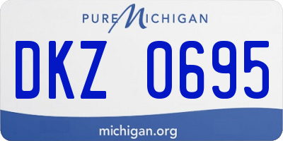 MI license plate DKZ0695