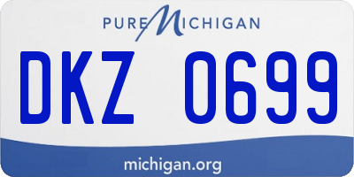 MI license plate DKZ0699