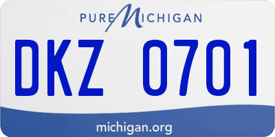 MI license plate DKZ0701