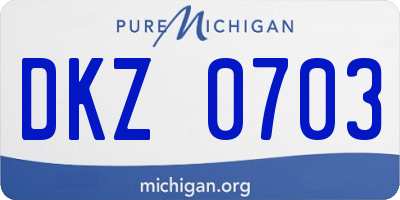 MI license plate DKZ0703