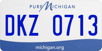 MI license plate DKZ0713