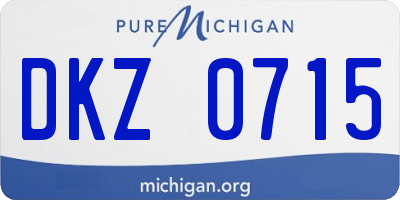 MI license plate DKZ0715