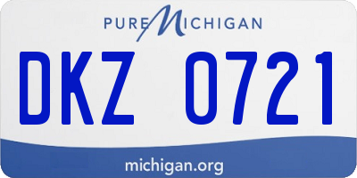 MI license plate DKZ0721