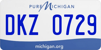 MI license plate DKZ0729
