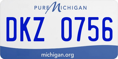 MI license plate DKZ0756