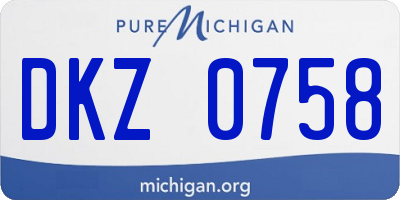 MI license plate DKZ0758