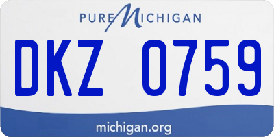 MI license plate DKZ0759