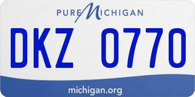 MI license plate DKZ0770