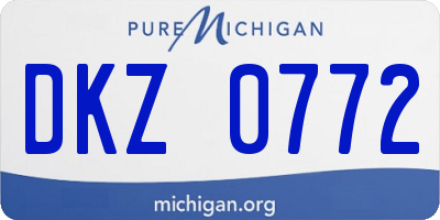 MI license plate DKZ0772