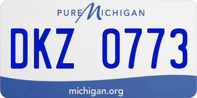 MI license plate DKZ0773