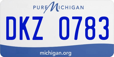 MI license plate DKZ0783