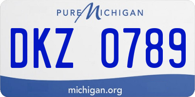 MI license plate DKZ0789