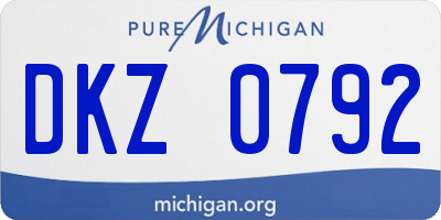 MI license plate DKZ0792