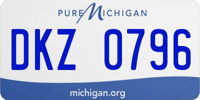 MI license plate DKZ0796