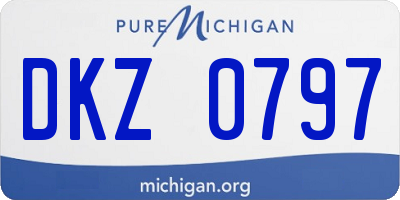 MI license plate DKZ0797