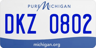 MI license plate DKZ0802