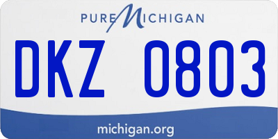 MI license plate DKZ0803