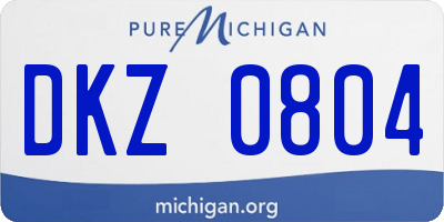 MI license plate DKZ0804