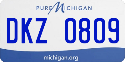 MI license plate DKZ0809