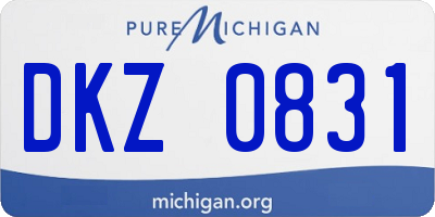 MI license plate DKZ0831