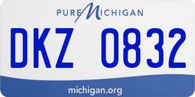 MI license plate DKZ0832