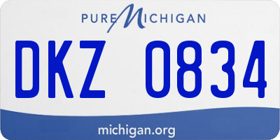 MI license plate DKZ0834