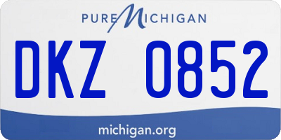 MI license plate DKZ0852