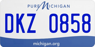 MI license plate DKZ0858