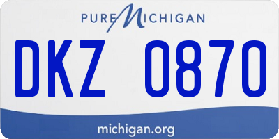 MI license plate DKZ0870