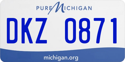 MI license plate DKZ0871