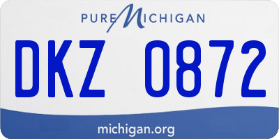 MI license plate DKZ0872