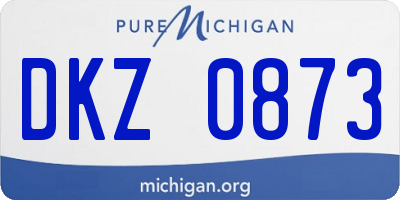 MI license plate DKZ0873