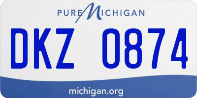 MI license plate DKZ0874