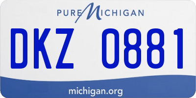 MI license plate DKZ0881