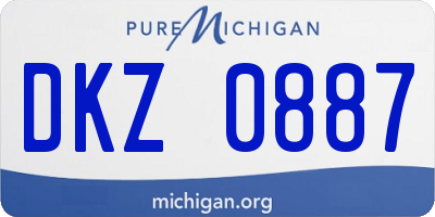 MI license plate DKZ0887
