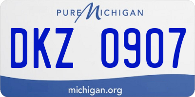 MI license plate DKZ0907