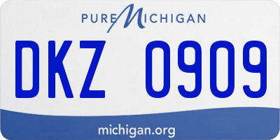 MI license plate DKZ0909