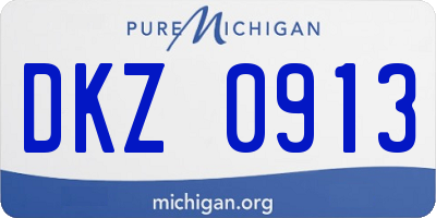 MI license plate DKZ0913